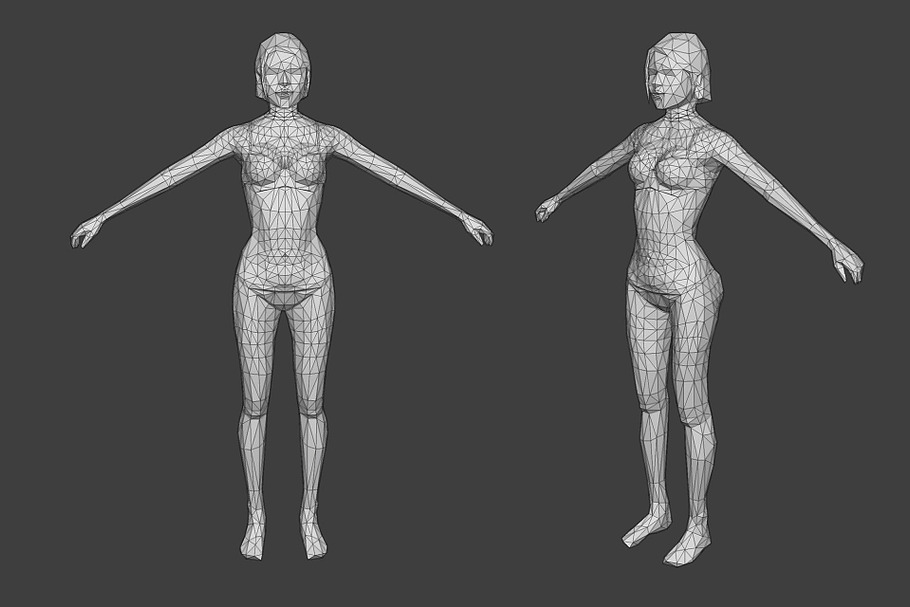 Lowpoly Female Character - Caren in People - product preview 5
