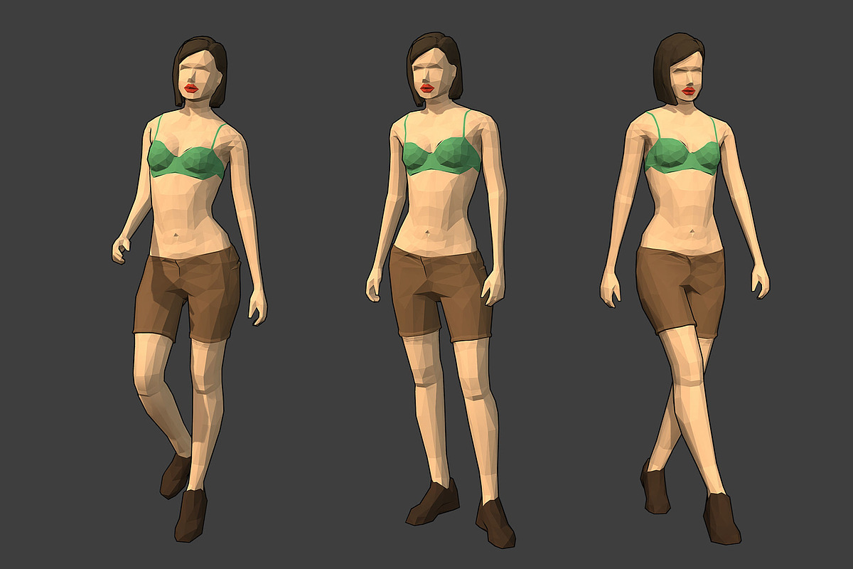 Lowpoly Female Character - Diana in People - product preview 8