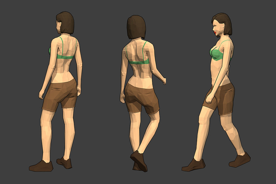 Lowpoly Female Character - Diana in People - product preview 1