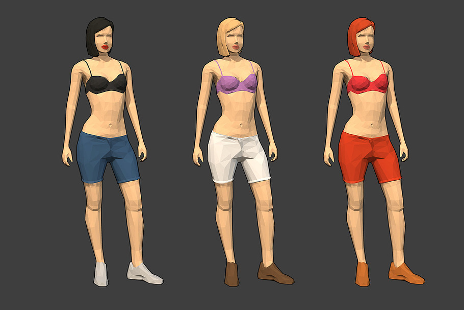 Lowpoly Female Character - Diana in People - product preview 3