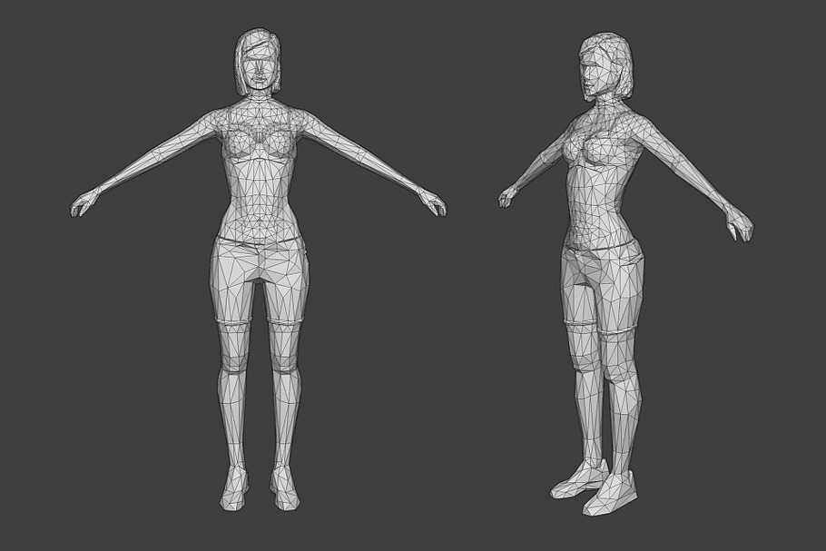 Lowpoly Female Character - Diana in People - product preview 5
