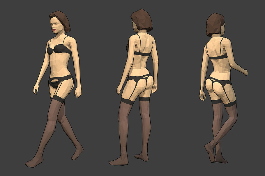 Lowpoly Female Character - Jane in People - product preview 2
