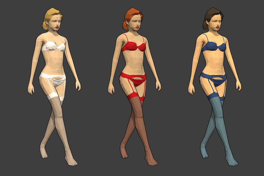 Lowpoly Female Character - Jane in People - product preview 3