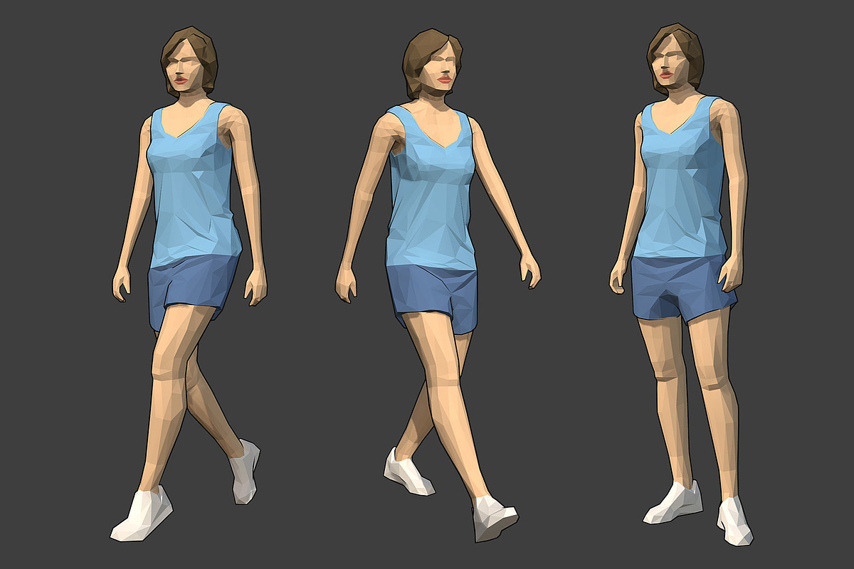 Lowpoly Female Character - Jodi in People - product preview 8