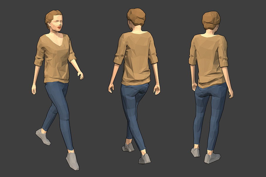 Lowpoly Female Character - Victoria in People - product preview 1