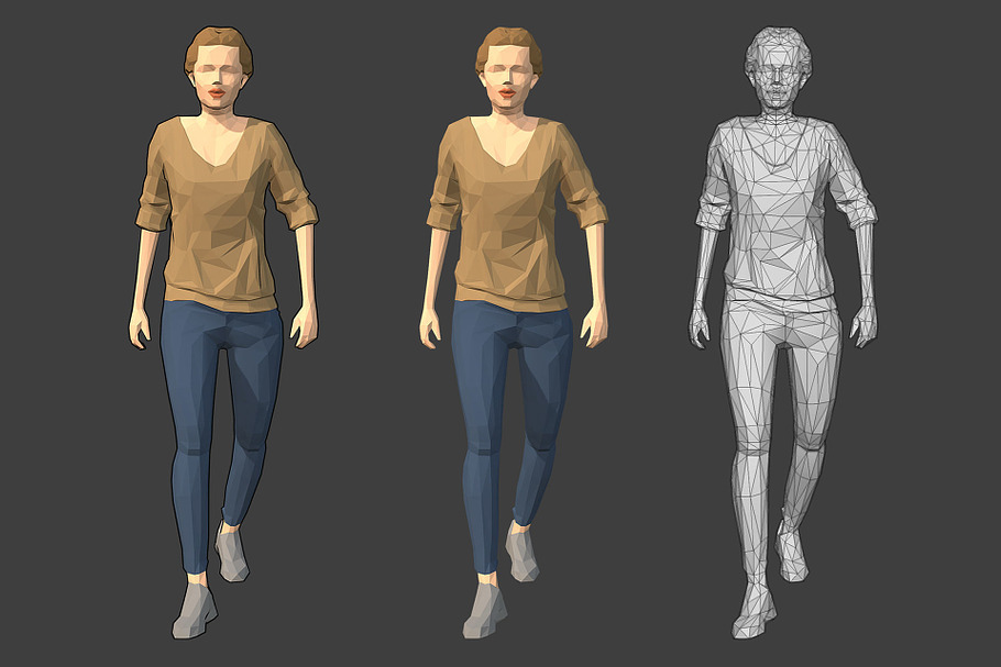 Lowpoly Female Character - Victoria in People - product preview 4