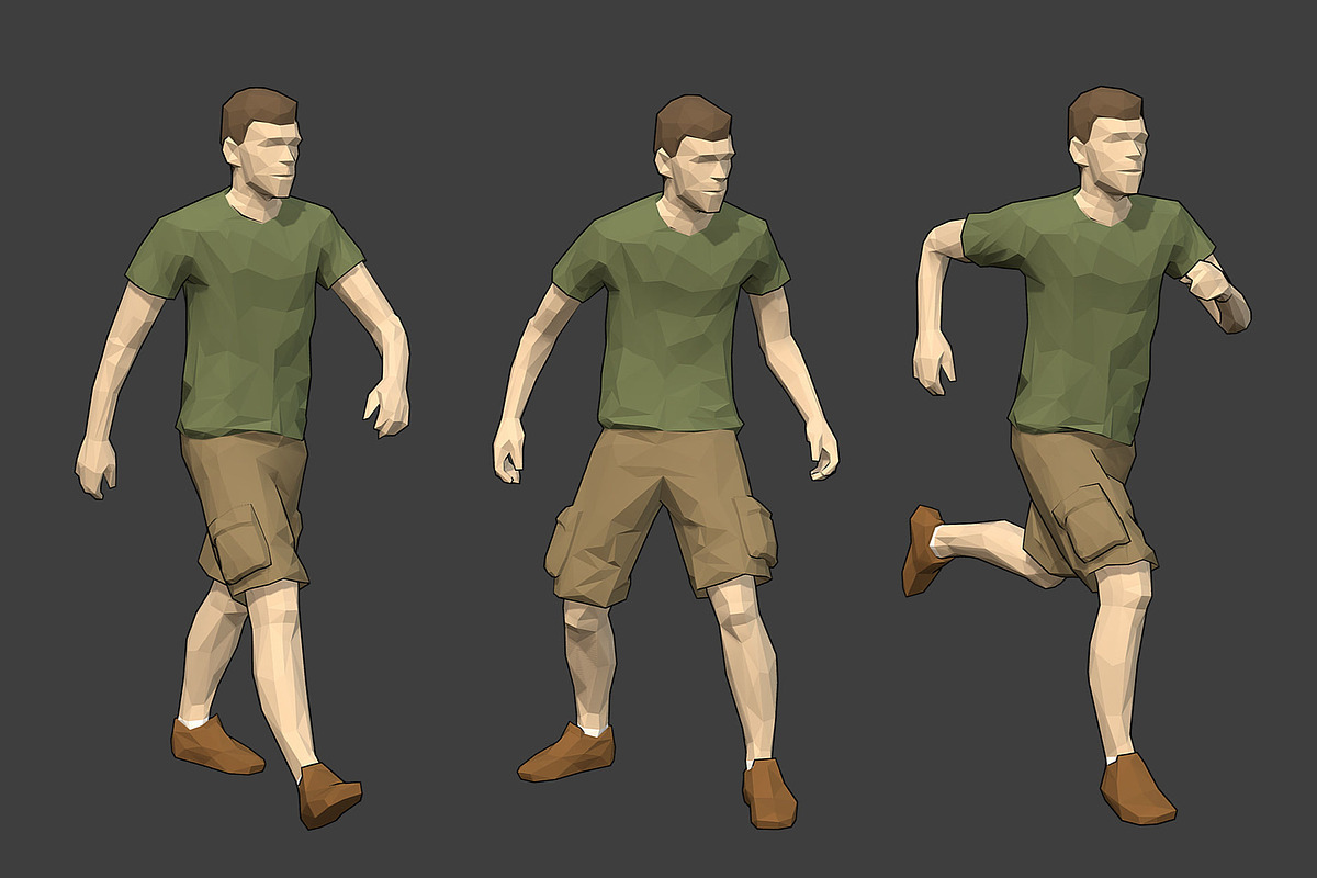 Rigged Lowpoly Male Character - Luke in People - product preview 8