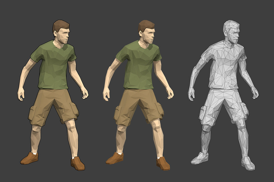 Rigged Lowpoly Male Character - Luke in People - product preview 4