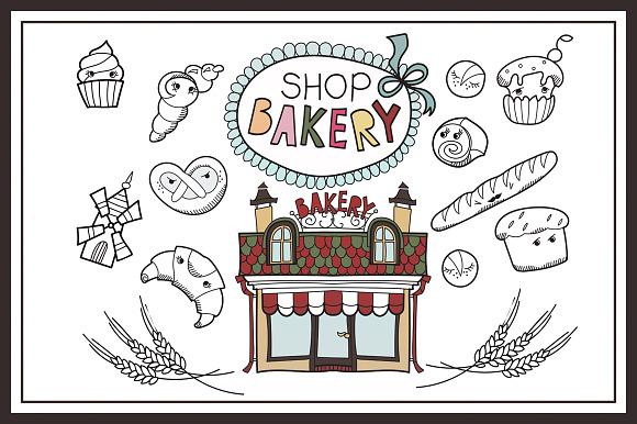 Bakery shop doodle. in Objects - product preview 4