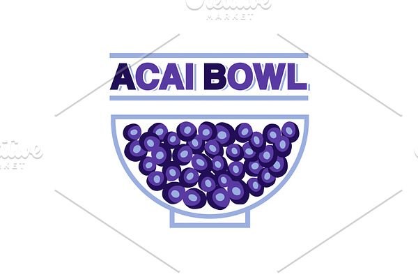 Cute Acai Bowl shop sign