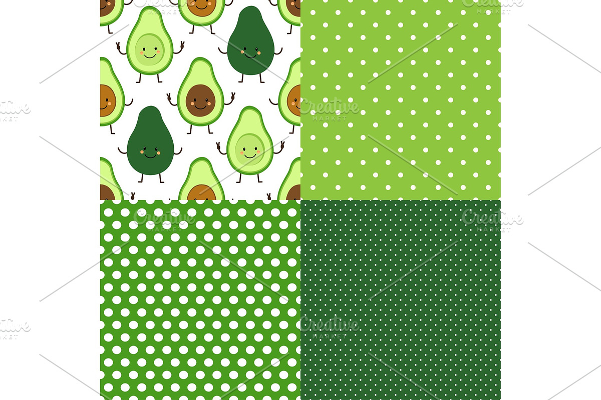 Set of seamless patterns with cute in Illustrations - product preview 8