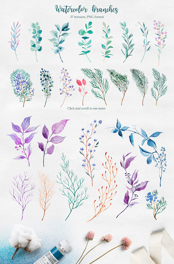 Winter. Watercolor collection. in Illustrations - product preview 6