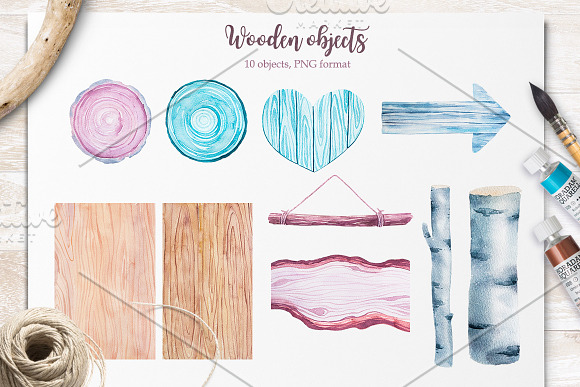 Winter. Watercolor collection. in Illustrations - product preview 7
