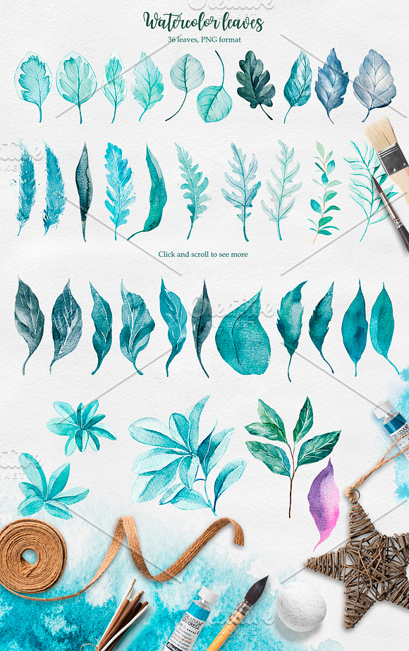 Winter. Watercolor collection. in Illustrations - product preview 8