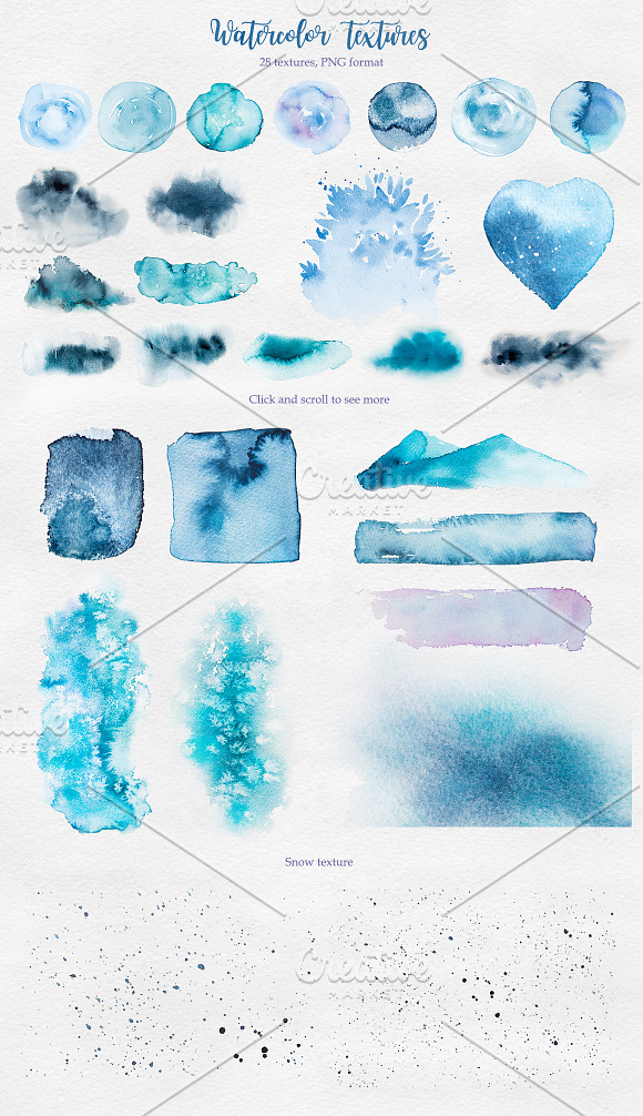 Winter. Watercolor collection. in Illustrations - product preview 10