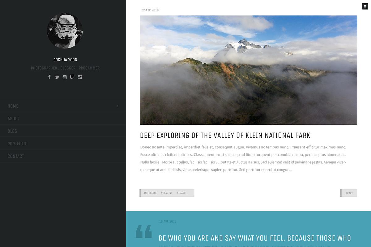 Trooper - Personal WordPress Theme in WordPress Blog Themes - product preview 8