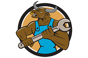 Mechanic Minotaur Bull Spanner Circl