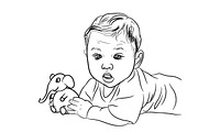 Drawing of male baby
