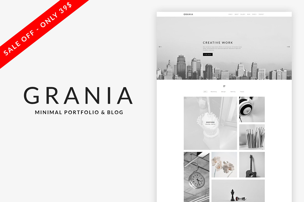 Grania - Minimal Portfolio WordPress in WordPress Portfolio Themes - product preview 8
