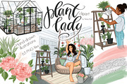 Plant Lady Clipart Graphic Design