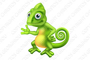 Chameleon Cartoon Lizard Character 