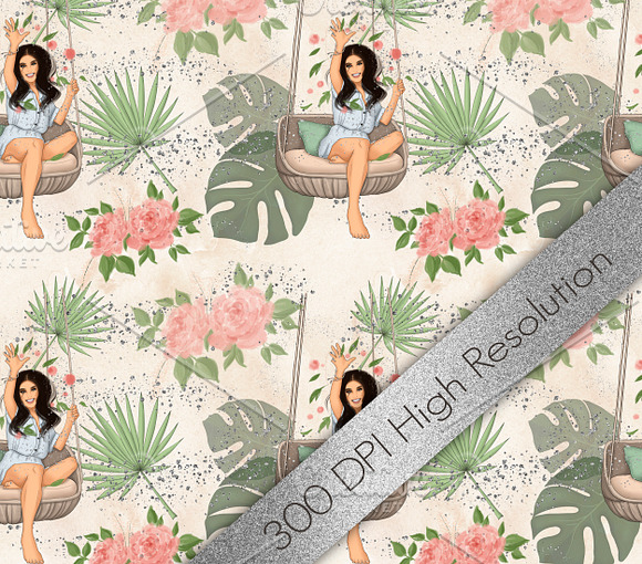 Plant Lady Clipart Graphic Design in Illustrations - product preview 3