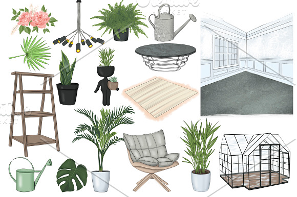 Plant Lady Clipart Graphic Design in Illustrations - product preview 9