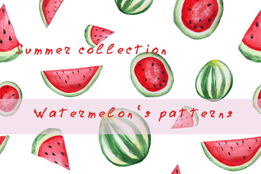 Seamless pattern with watermelons