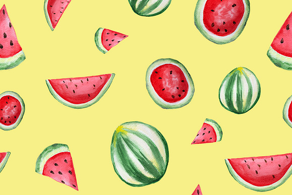 Seamless pattern with watermelons in Patterns - product preview 1