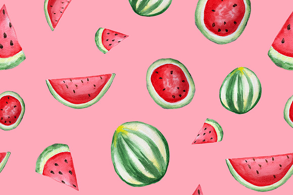 Seamless pattern with watermelons in Patterns - product preview 2