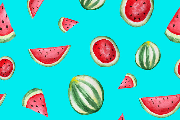 Seamless pattern with watermelons in Patterns - product preview 3