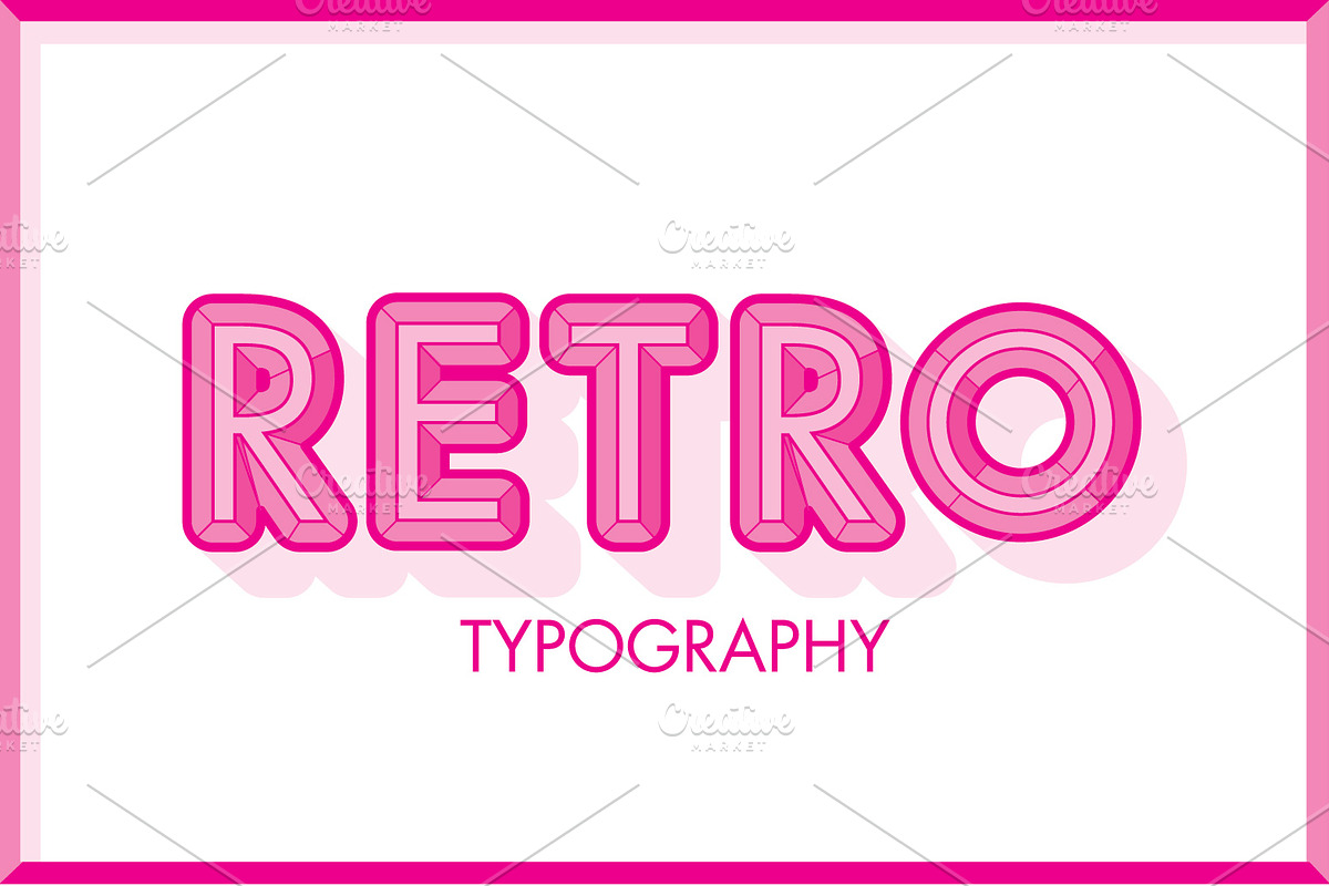 pink retro typography vector in Illustrations - product preview 8