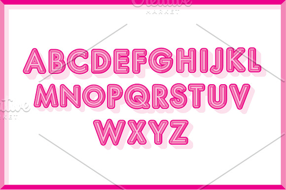 pink retro typography vector in Illustrations - product preview 1