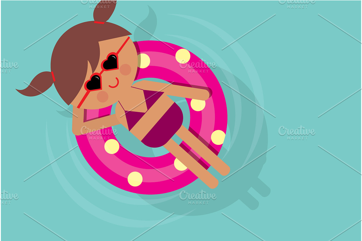 float/ swimming pool vector in Illustrations - product preview 8