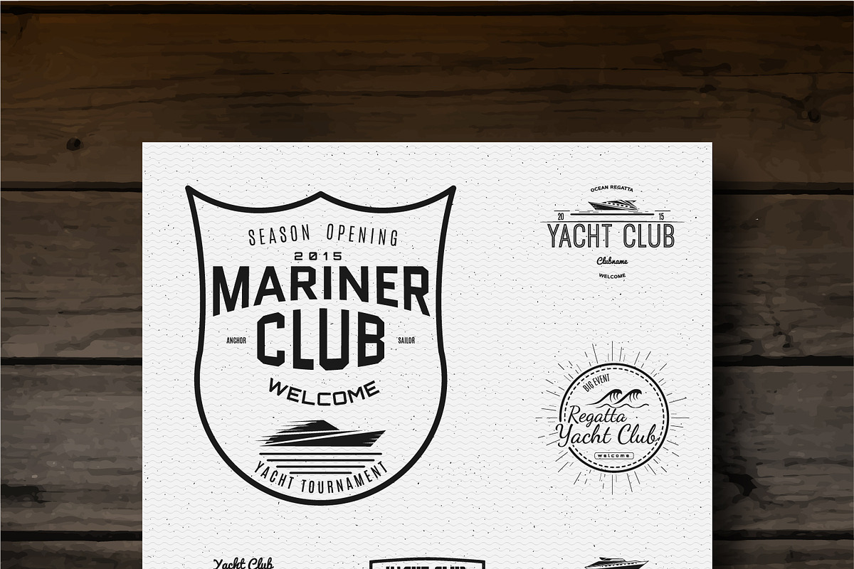 Yacht vector set badges and logos in Logo Templates - product preview 8