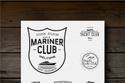 Yacht vector set badges and logos