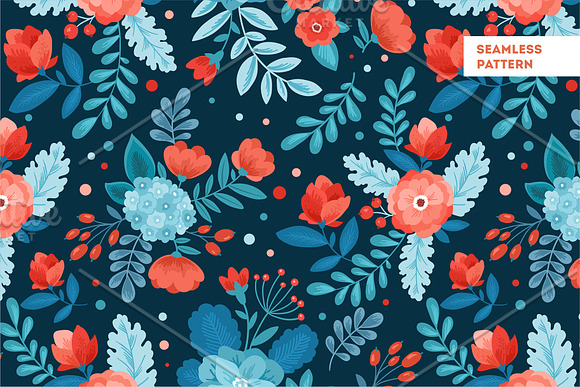 Lovely Flowers backgrounds and cards in Illustrations - product preview 1