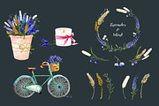 Lavender & Wheat Floral Elements