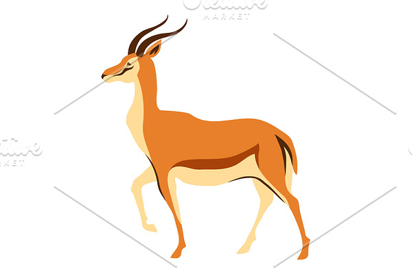 Stylized illustration of gazelle.