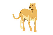 Stylized illustration of lioness.