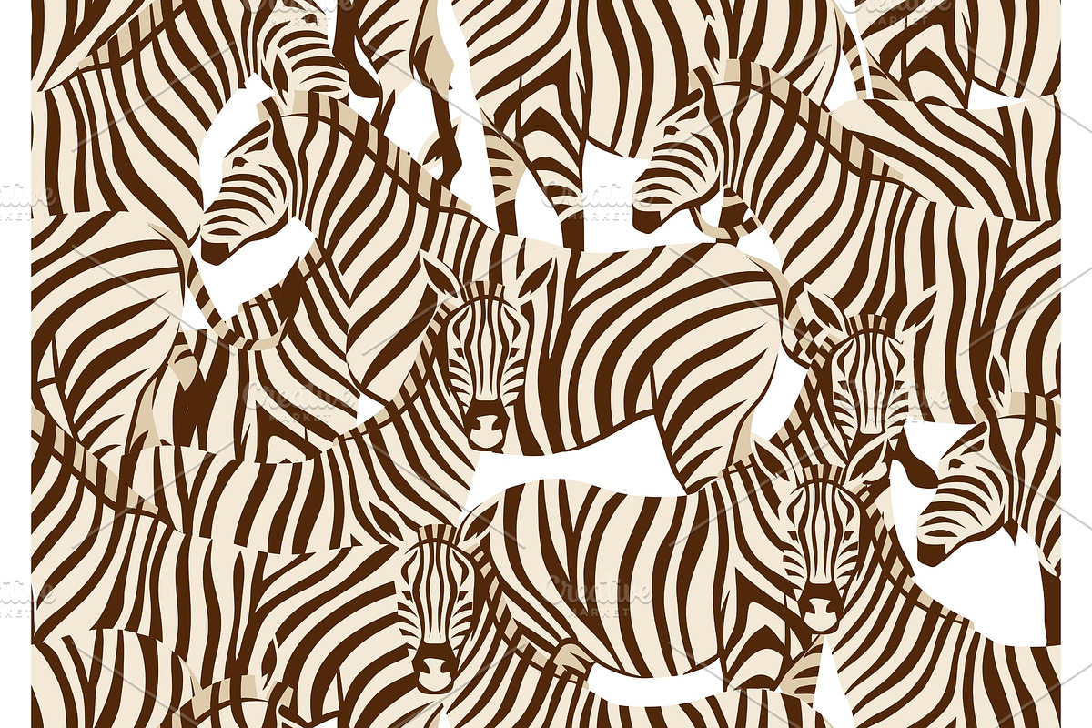 Seamless pattern with of zebras. in Patterns - product preview 8