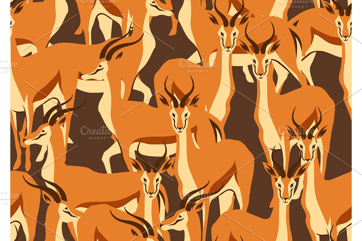 Seamless pattern with of gazelles. in Patterns - product preview 8