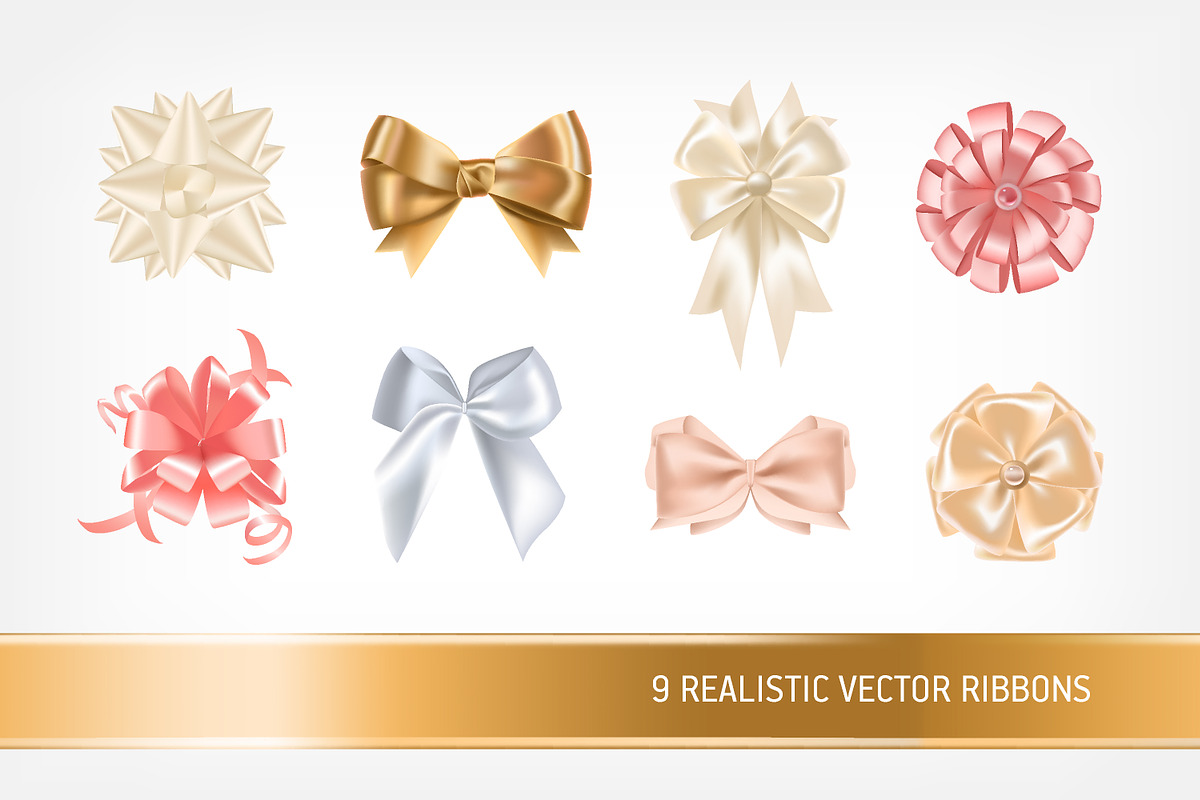 Realistic ribbons set in Illustrations - product preview 8