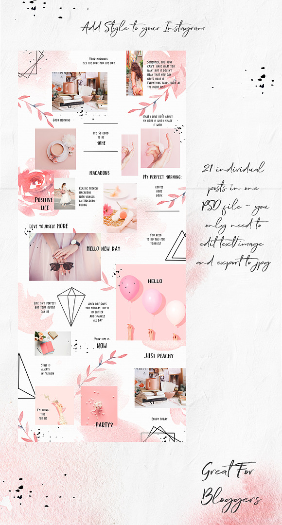 Love Coral instagram puzzle in Instagram Templates - product preview 7
