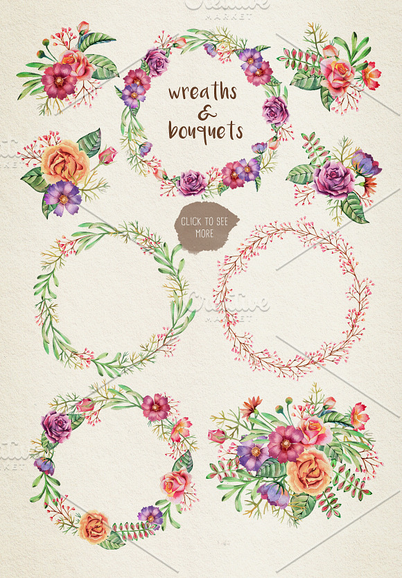 Watercolor Flower Vector Pack in Illustrations - product preview 1