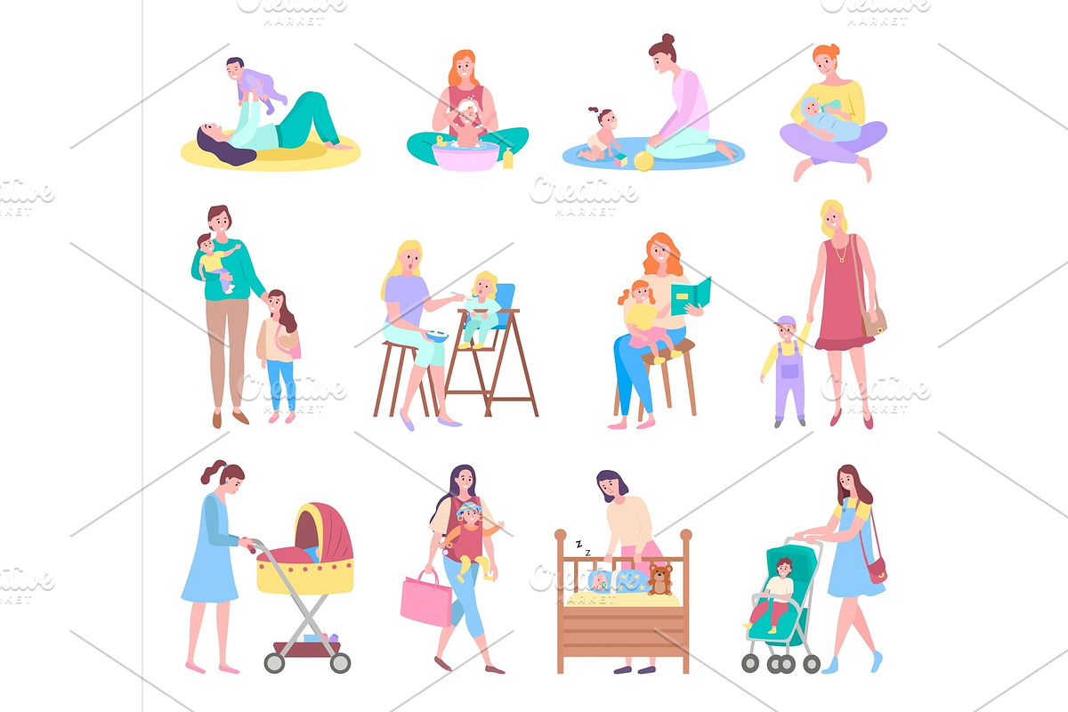 Mother and Baby, Care and Love in Illustrations - product preview 8