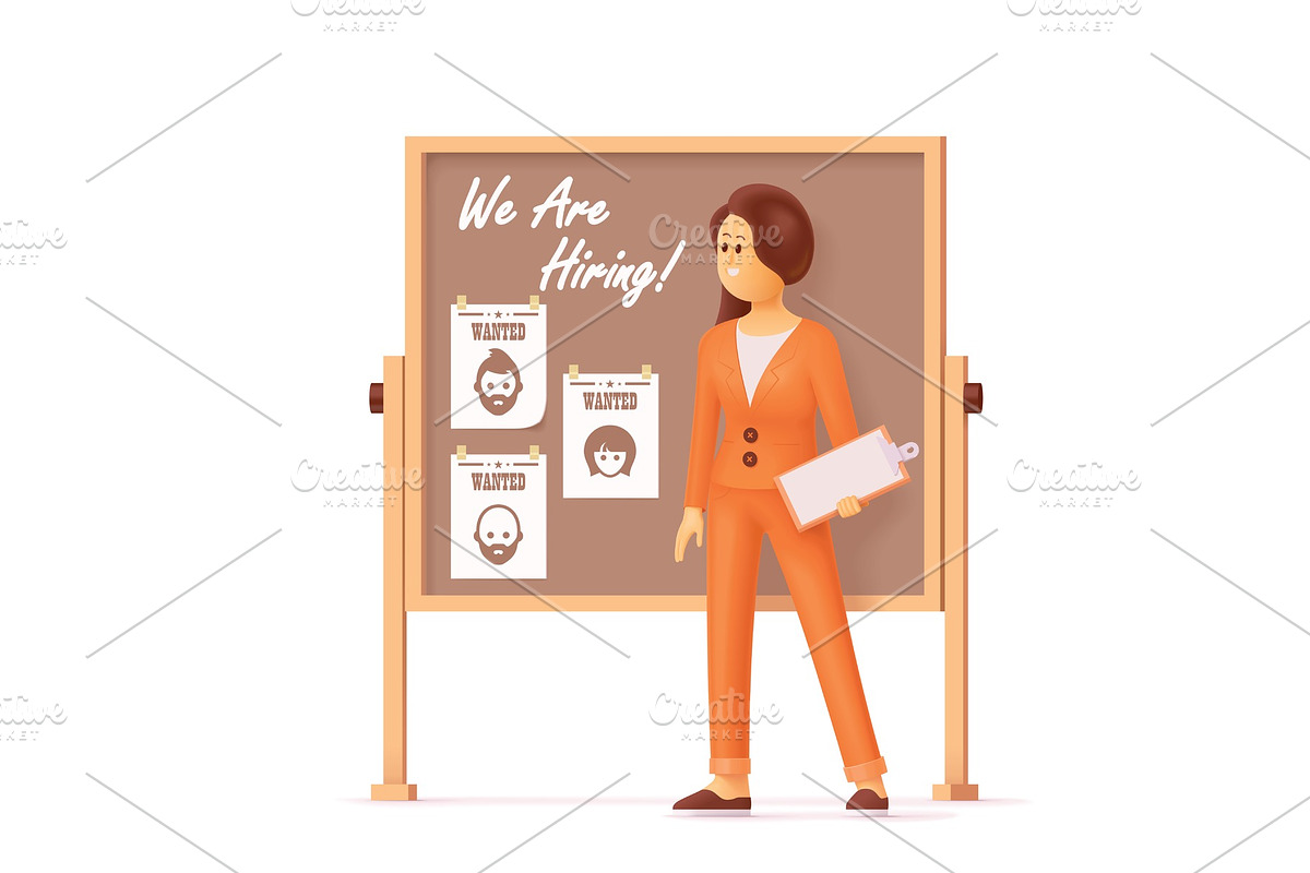HR manager showing vacancies in Illustrations - product preview 8