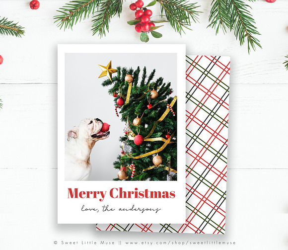 Modern Christmas Card Template in Card Templates - product preview 1
