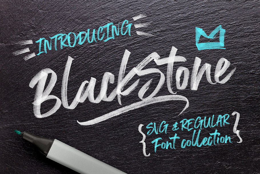 Black Stone Marker + SVG  in Script Fonts - product preview 8