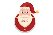 Santa Claus with gift Christmas card